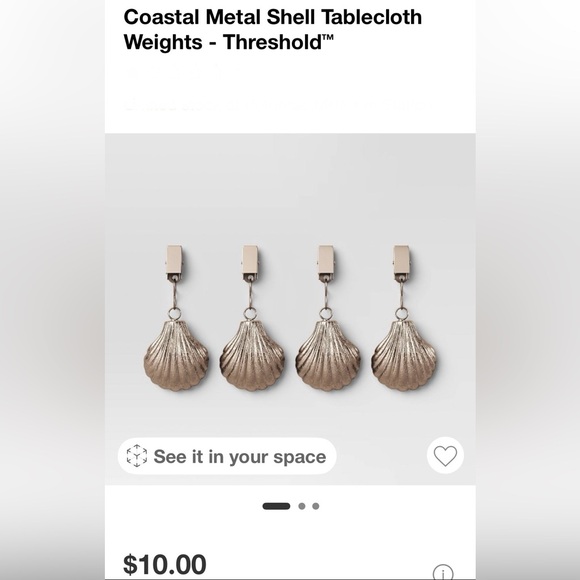NWT Coastal Metal Shell Tablecloth Weights by Threshold (2 sets) - Picture 2 of 10